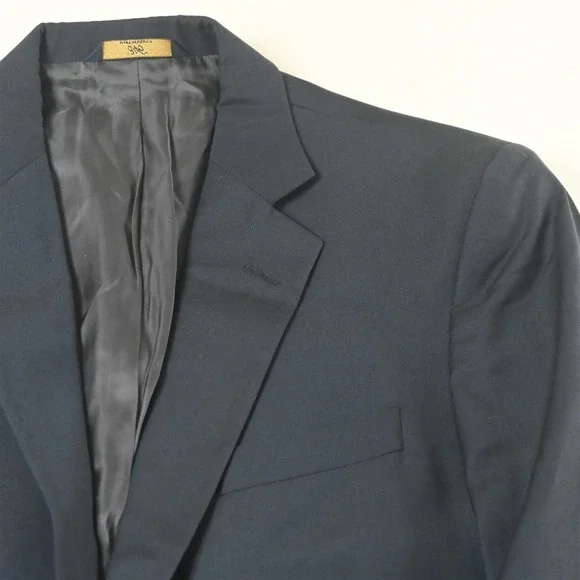 Brooks Brothers 42R Navy Blue 100% Wool Gold Button Blazer Jacket Sport Coat